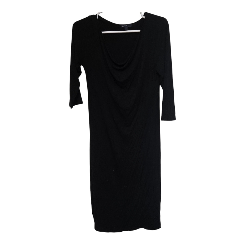 GAP Maternity Black Dress M Medium Cowl Neck Stretch Work